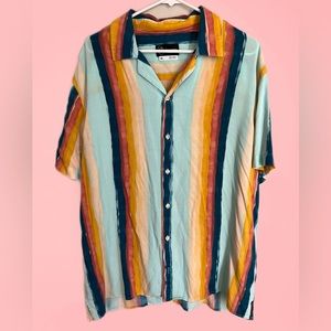 Original shirt/ striped short sleeve button shirt